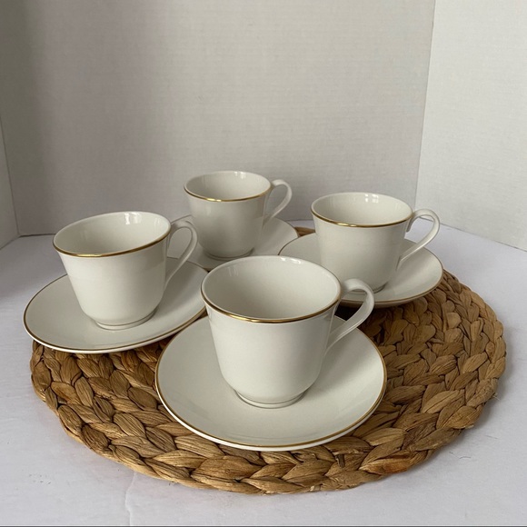 ROYAL DOULTON TEA CUPS WARWICK GOLD SET OF 4 - Picture 2 of 14